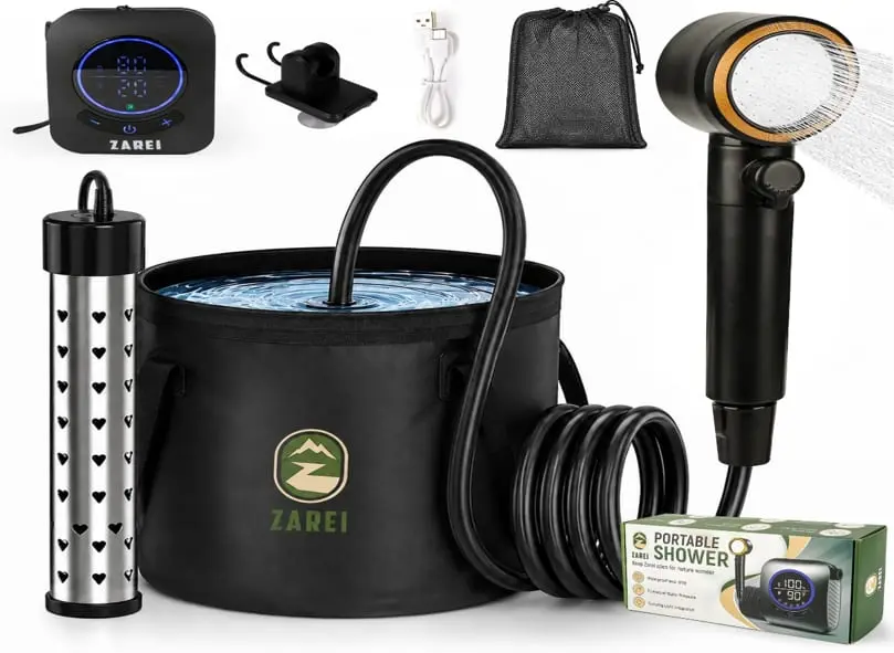 Recalled Portable Camping Shower with bucket and 1500W Heater (entire system)