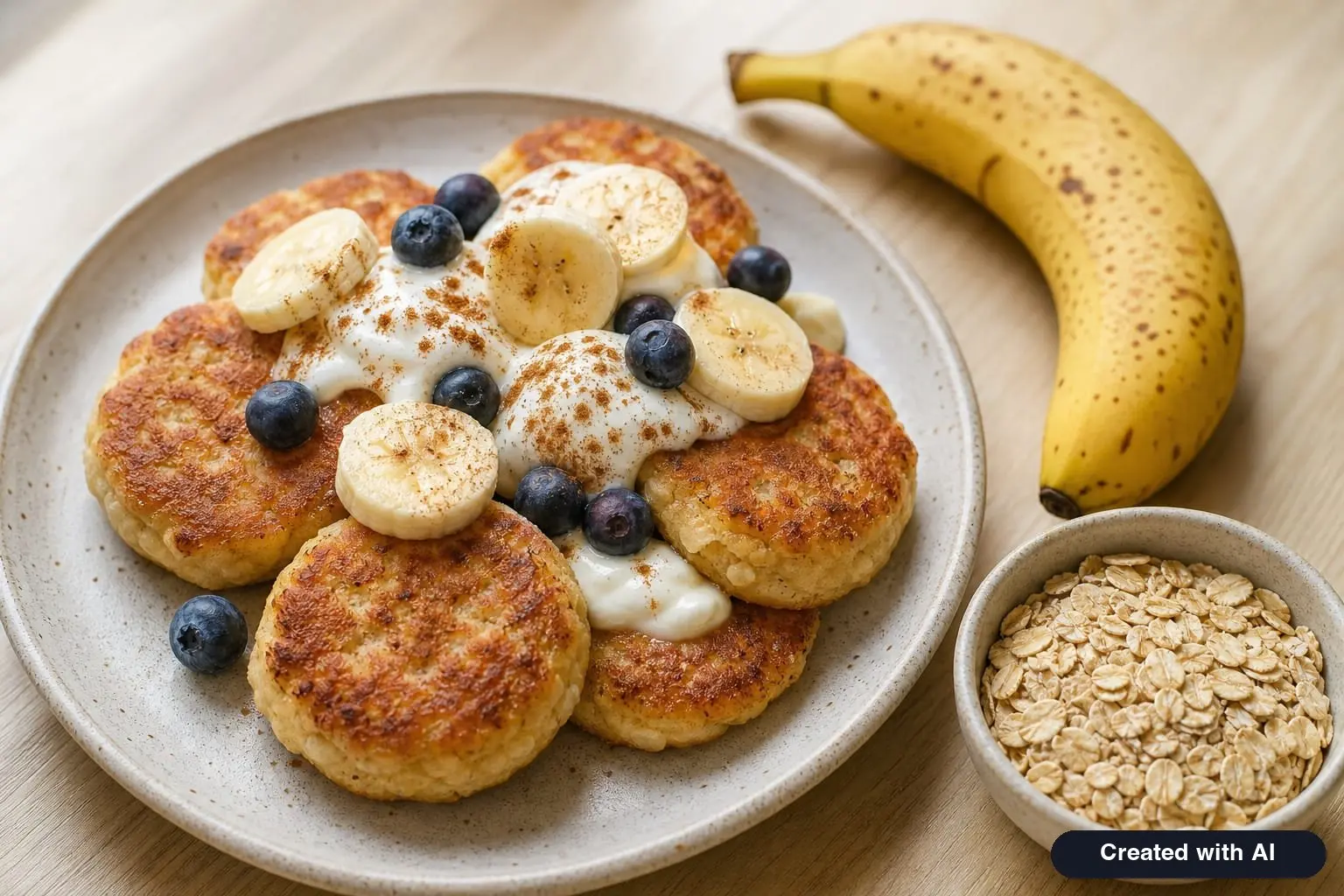 Banana Cottage Cheese Pancakes: Sugar-Free Recipe with Oats