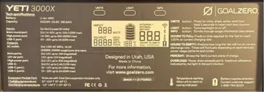 Goal Zero and YETI 3000X are printed on the underside of the recalled power stations