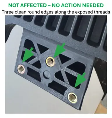 Chairs with correctly manufactured backrest anchors; not included in recall