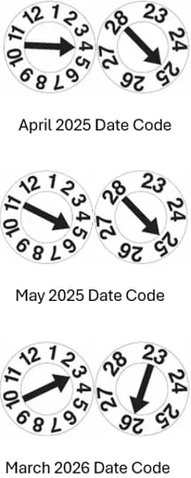 Date code wheels included in this recall