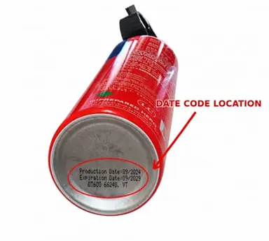 Location of the Date Code (09/2024) on the bottom of the recalled Hero Fire Spray Canister