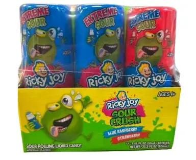 Recalled Ricky Joy Sour Crush Rolling Liquid Candy – pack of bottles