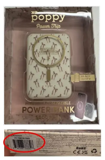 Recalled XO Poppy Power Bank PY-PBK5M-BW8 (Bow Print)