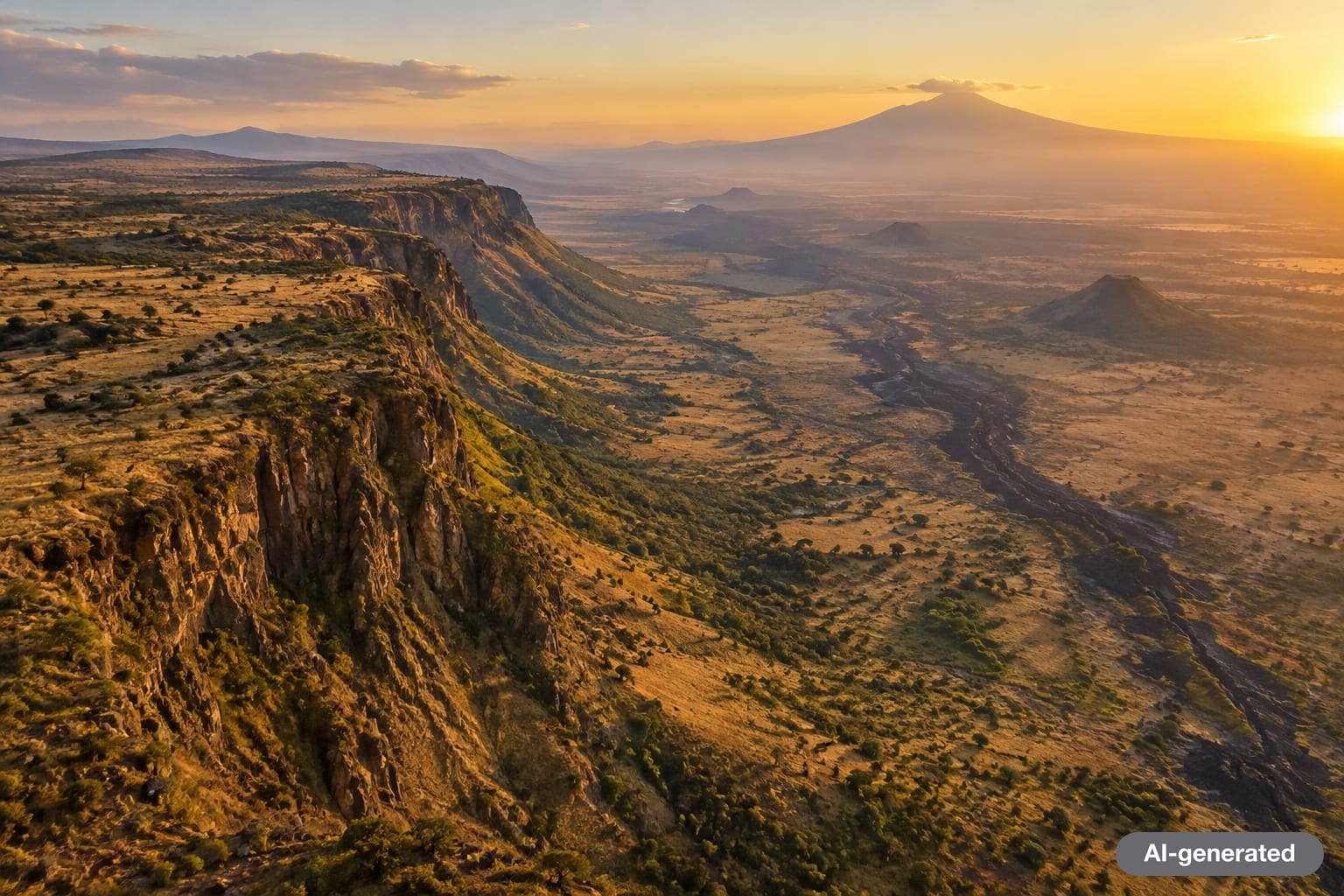 Aerial view of the East African Rift Valley