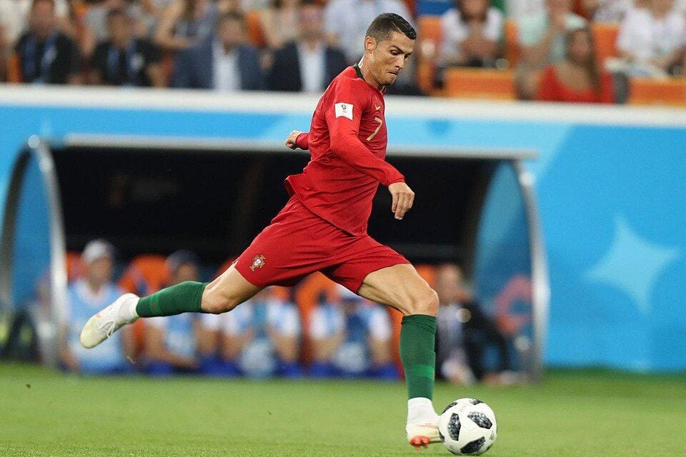 Cristiano Ronaldo in Portugal national team kit at the 2018 World Cup