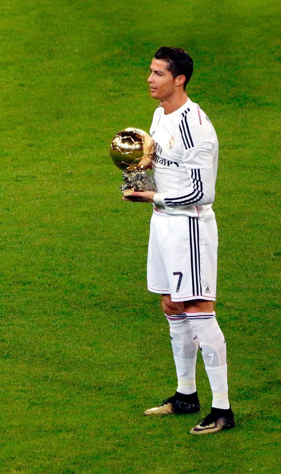 Cristiano Ronaldo with the Ballon d'Or