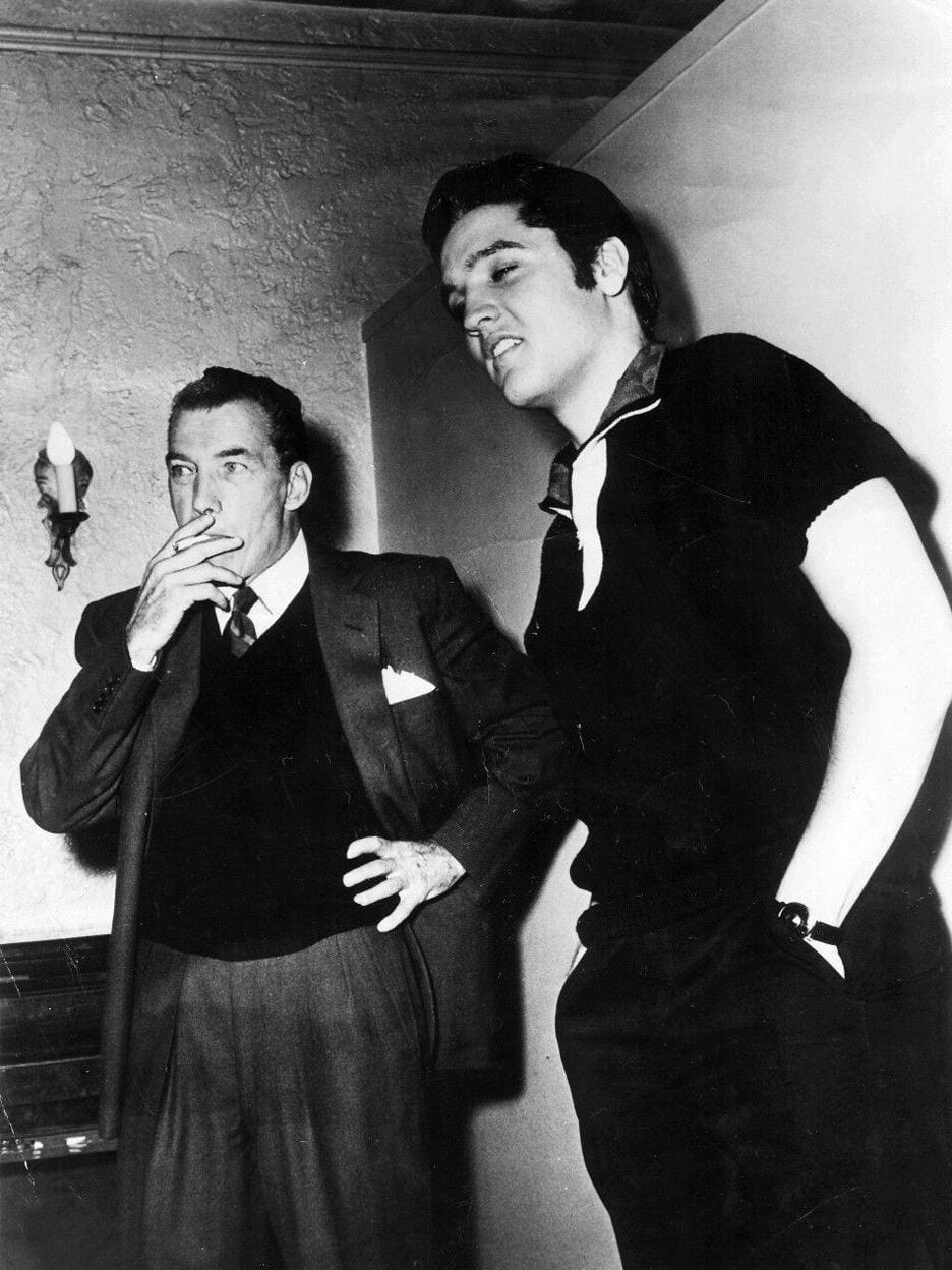 Elvis Presley and Ed Sullivan in 1956