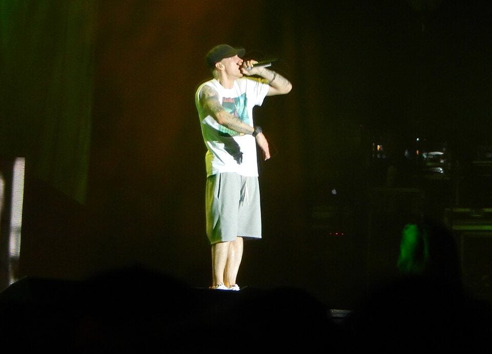 Eminem at Lollapalooza festival in 2014