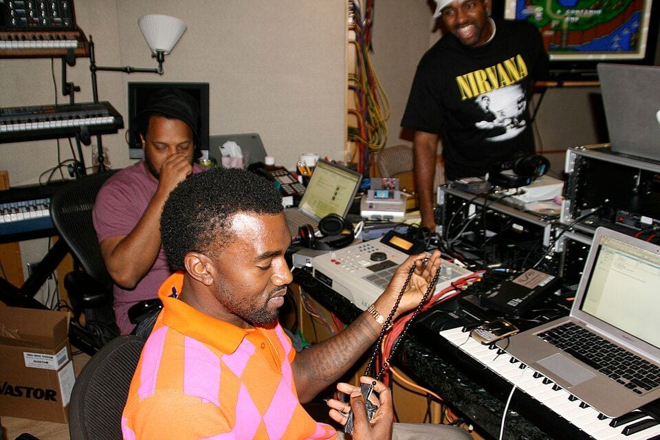 Kanye West in the studio