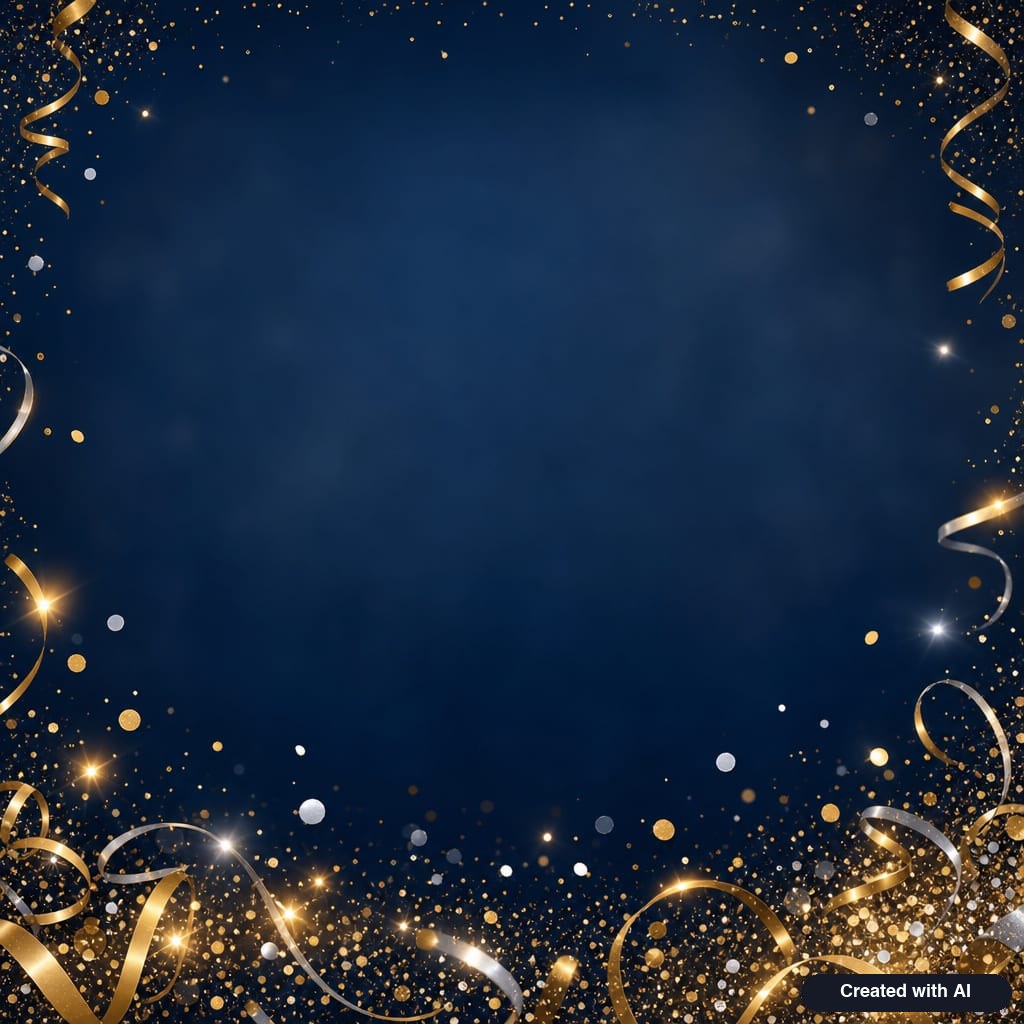 Confetti on navy