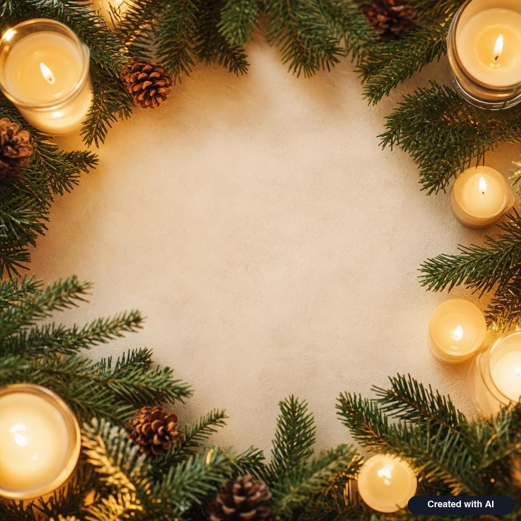 Fir branches and candles