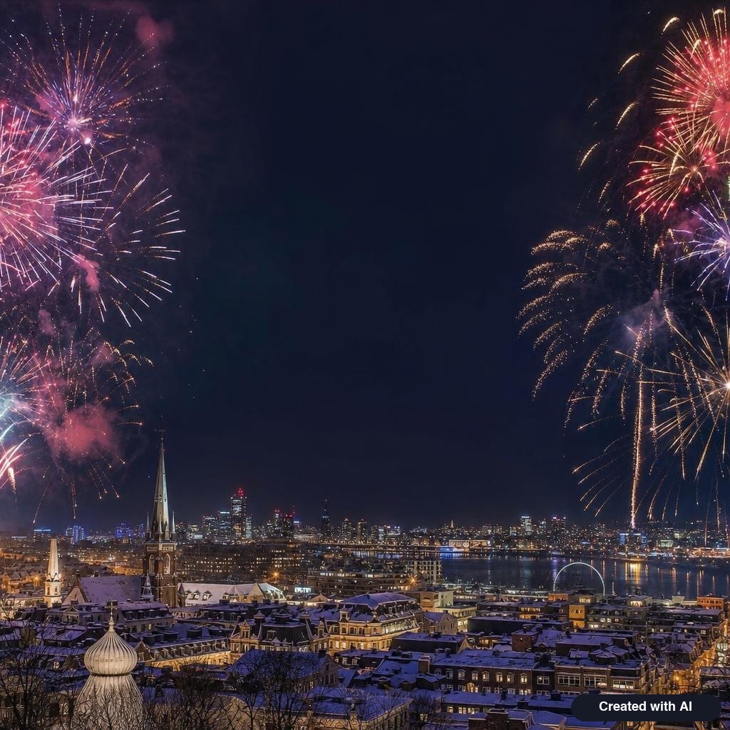 Midnight fireworks