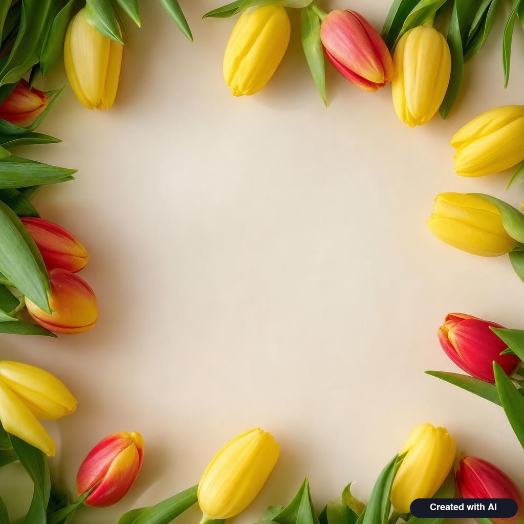 Yellow and red tulips