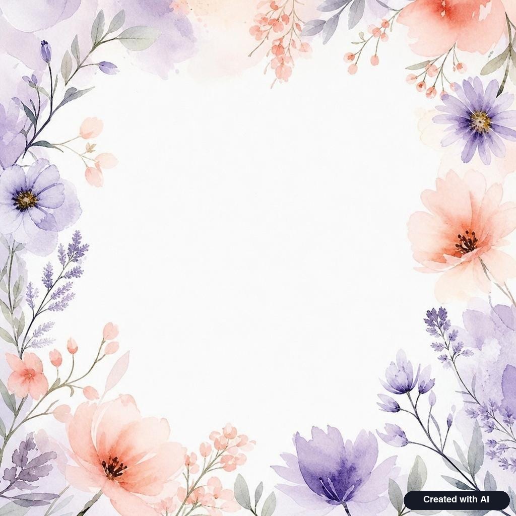 Watercolor spring flowers