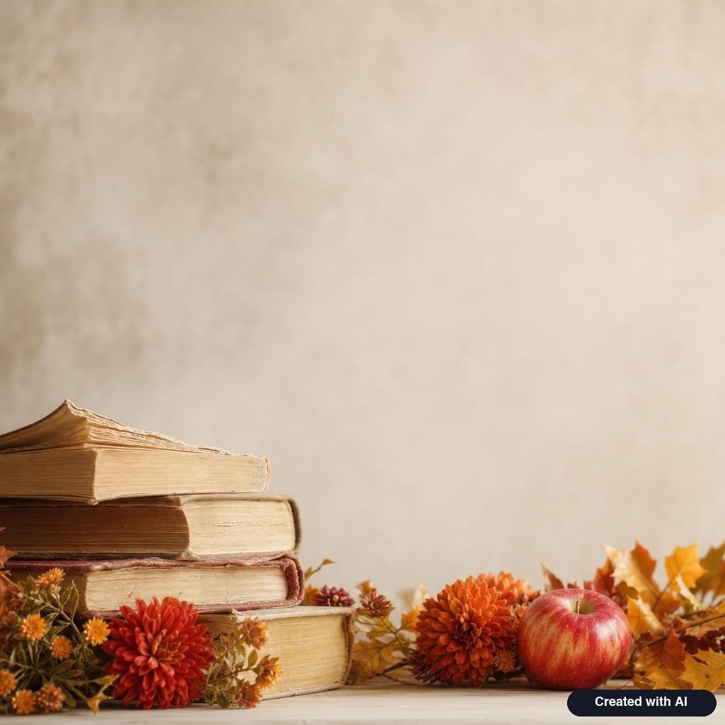 Books and an apple
