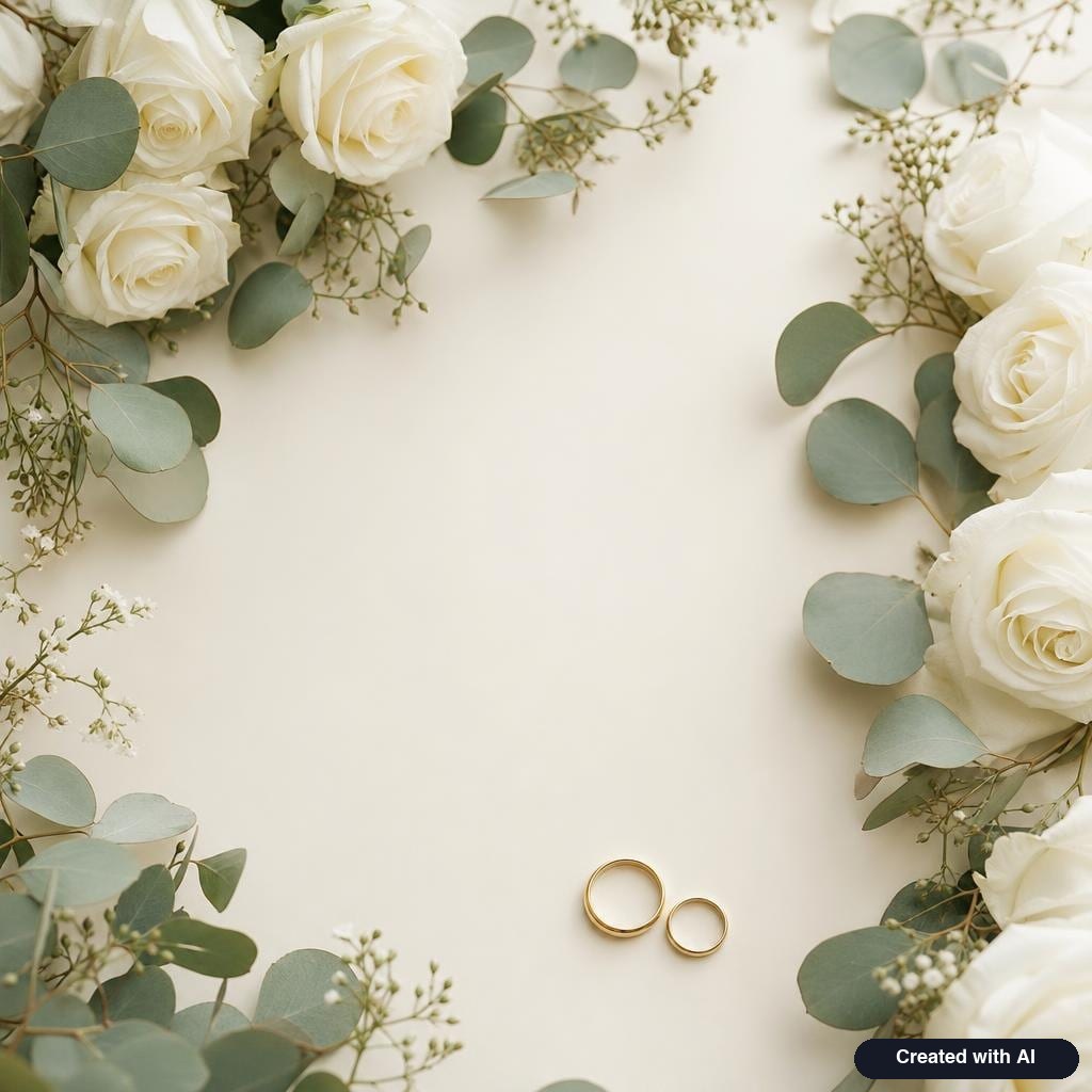 White roses and blossoms