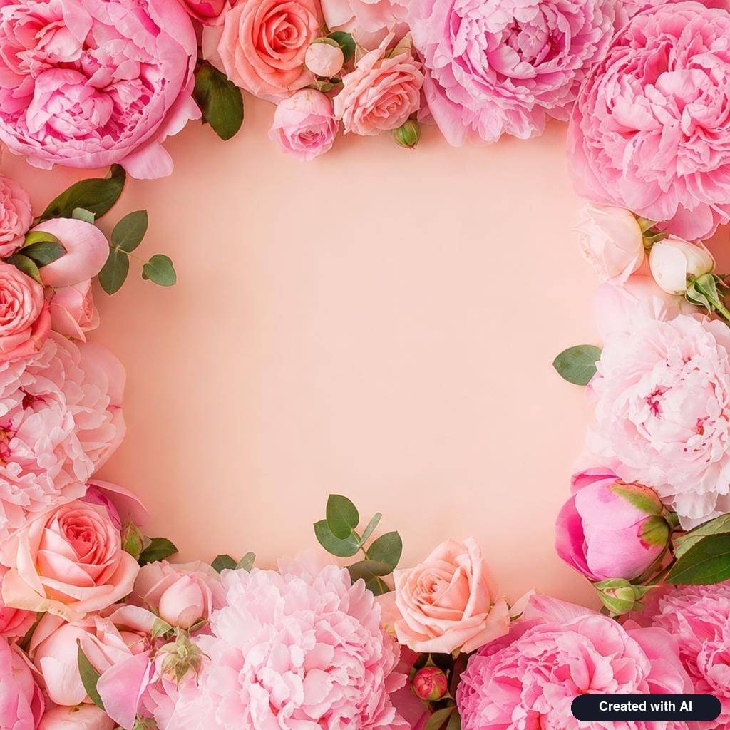 Peonies and roses