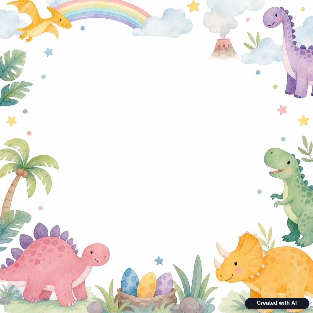 Dinosaurs and rainbow
